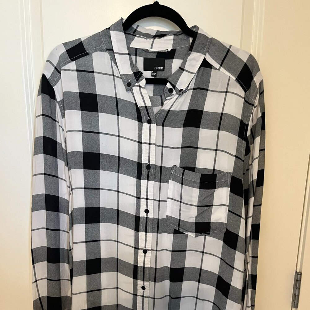 Wilfred FREE Black & White Plaid Blouse
